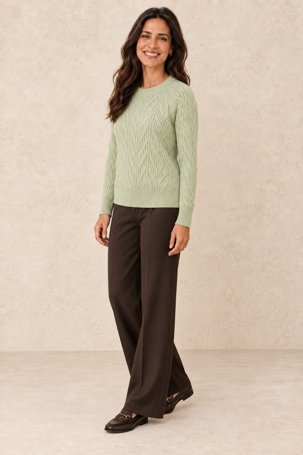 Livia | Jersey trenzado — vista tres cuartos