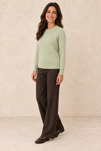 Livia | Jersey trenzado — vista tres cuartos