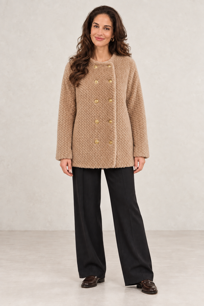 Tessa · chaqueta camel · frontal